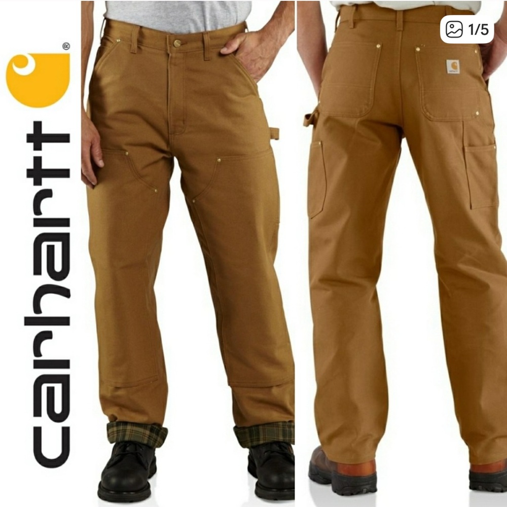 NWT Carhartt Duck Canvas Rugged Mens 33x36 Work Pants Utility Cargo Tough Pants